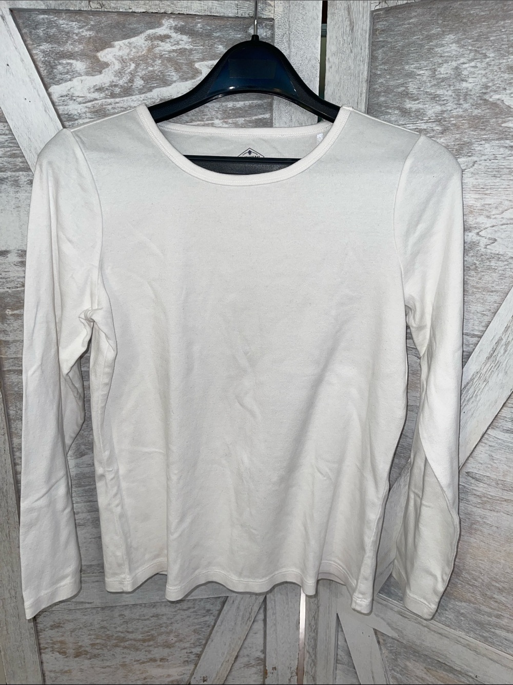 St. John's Bay Cream Long-Sleeve Crewneck Top